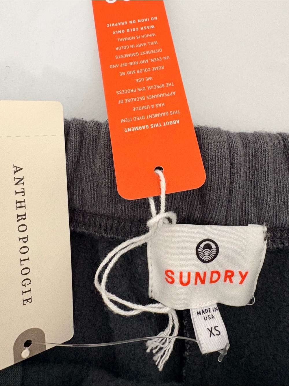 Sundry for Anthropologie Cargo Sweatpants Sz XS Washed Black NWT - Picture 5 of 13